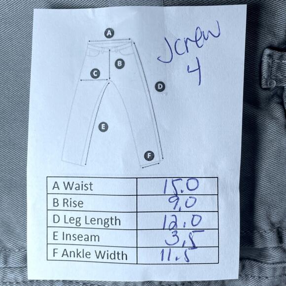 J CREW PREPPY AMERICANA COTTON CHINO SHORTS GREY GRAY SMALL 4 - Picture 5 of 5